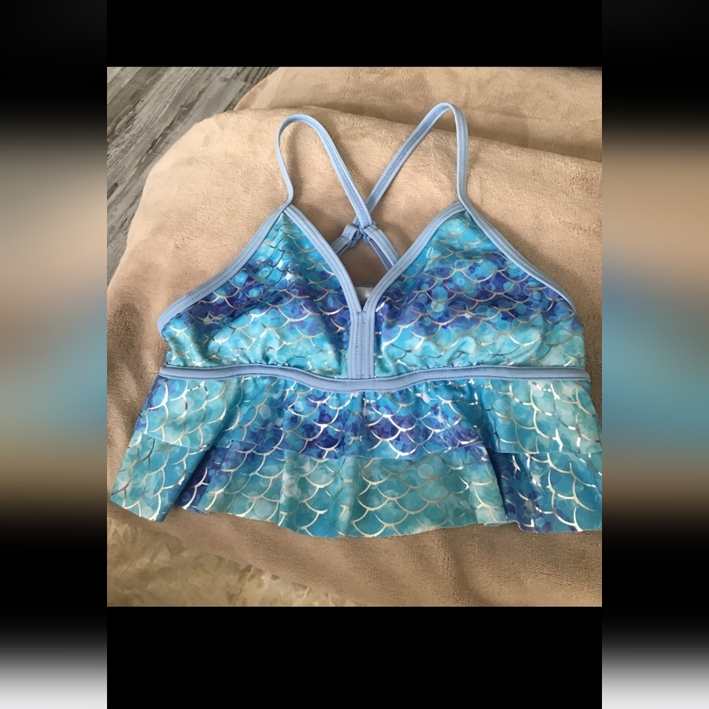 Justice Tankini Top Mermaid Scales Size 12 Very Pretty